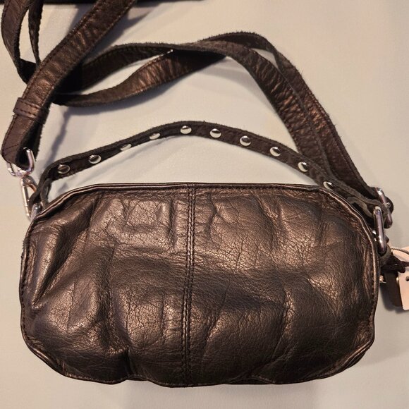 Nunoo | Helena Black Washed Leather Crossbody Mini Bag - Picture 8 of 16